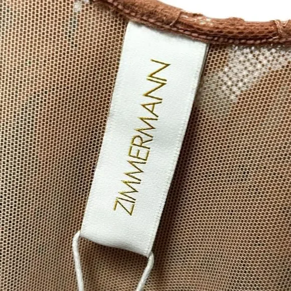 NWT Zimmermann Blush Pink Lace Scoop Neck Bodysuit Womens US 4 - Picture 3 of 8